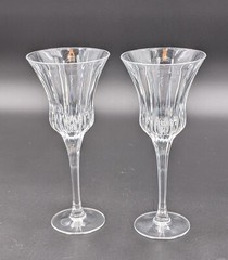 (2) Gorham Crystal ‘Triumph’ Wine Glass Water Goblet Discontinued Pattern