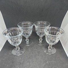 Vintage Fostoria Colony set of 4 footed/pedestal Water Goblets (FCG2)