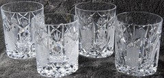 Fine European Vintage Crystal 8 Oz Whiskey Glass Set of 4