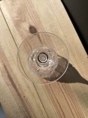 CRISTAL AU PLOMB 24% LEAD CRYSTAL MULTISIDE STEM CUT VERTICAL WINE GOBLET FRANCE