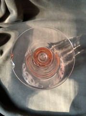 CAMBRIDGE GLASS CLEO PEACHBLO PINK #3077 5-1/4″ TALL 8-OUNCE FOOTED TUMBLER
