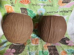 Trader Vic’s Coconut 🥥 2 Glass Set!! Coconut Cups Tropical Hawaiian~ FUN!