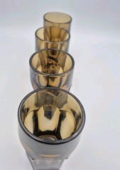MCM Imperial Old Williamsburg Ohio Smokey Brown MCM Glassware lot of 4 vintage
