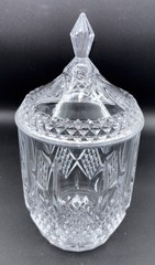 Vintage Mikasa Clear Crystal Biscuit ~Ginger Jar/ Candy Jar With Lid Japan