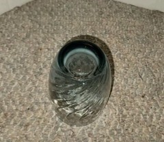 Vintage Libbey Swirl Pattern Juice 4.5 Inch Glass Tumbler Light Aqua Color