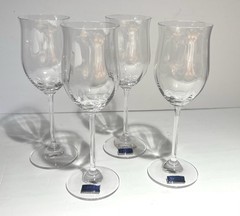 Set Of 4 Waterford Marquis Optic Reserve White Wine Tulip Glass Retired 8 ⅝ Tall