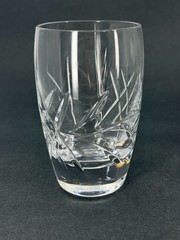6 Vintage Cut Crystal Tumblers Glasses with Floral Design MCM Short Glasses