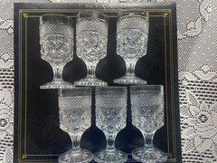 Vintage Anchor Hocking Wexford Flawless Wine Glasses Goblets Set of 6 1960-90s