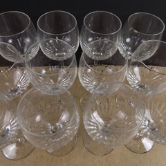 12 Lenox Radiance Crystal Water Glasses Goblets 7″ tall Cut Bowl Signed