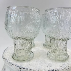 Set of 4 Vintage Indiana Glass Company Glacier Glasses / Highball Tumblers 70’s
