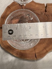 PIER 1 REFLECTIONS CRACKLE 9 1/4″ TALL STEM WINE GLASSES WATER GOBLETS SET OF 2
