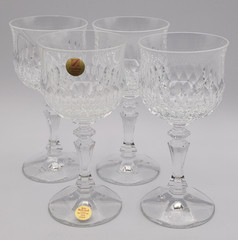 Schott-Zwiesel Desiree Crystal Wine Glasses 6″ Set of 4 Germany READ BLUE