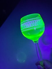 Set of 7 Colorful Glass Wine Goblets – One Glows!