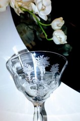 MORGANTOWN Champagne Tall Sherbet Mayfair Glass Optic Panel Stem 7668