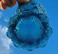 PORTIEUX EMPIRE GLASS CUP COLORED BLUE COLOR LE CREUSOT BACCARAT S LOUIS
