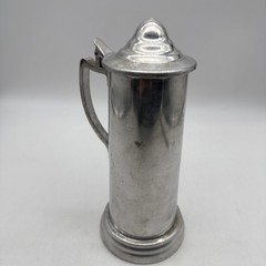 Vintage Apex Quality Aliminum Lidded tankard 8″ Tall Barware, British Drinkware