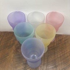 (6) Libbey Watusi Soda Fountain Glasses Mix Set Satin 7”X 3”