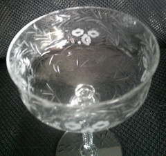 Rare Tall Champagne Stem 6″ cut crystal 1007 Libbey Rock Sharpe Floral OF