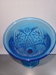 Imperial Glass Company COSMOS Stem Antique Blue Tall Water Goblet