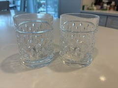Set Of 2 Ralph Lauren Crystal ASTON Double Old Fashioned Glasses Whiskey Rocks