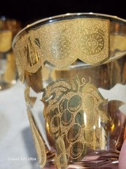 SET OF 6- Vintage Culver FLORENTINE Gold Fruit Low Ball Glasses