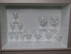 VTG Webb Corbett Crystal set 12 England Barware Glasses Royal doulton 3″& 4″