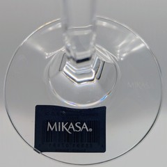 4x Mikasa ‘Diamond’ Crystal Champagne Flute Glass Criss Cross Band 10.75″