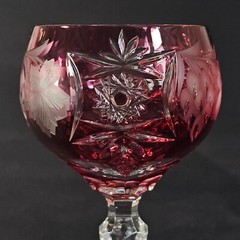 NACHTMANN TRAUBE CRANBERRY WINE HOCK GLASSES, Lead Crystal, 8 1/4″, 8 oz, 2PCS