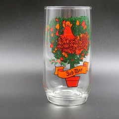 Anchor Hocking Twelve Days of Christmas 3rd Day Three French Hens Flat Tumbler