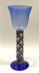 MCM Brutalist Imprisoned Caged Glass Chalice In Felipe Derflingher Style 2 Piece