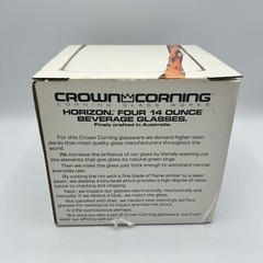 Vtg NOS Crown Corning Glass Drinking Glasses Horizon Bubble Set of 4