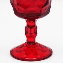 Viking Georgian Ruby Red Wine Glasses Set, Vintage Mid Century Glass 7oz, 5 1/8″