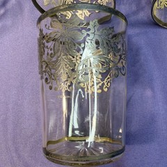 Rockwell Sterling Silver Overlay Glass Juice Tumblers 3.75″ MCM Floral Set 6