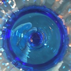 Hoffman House Antique Blue Footed Crimped Vase by IMPERIAL GLASS-OHIO 1965