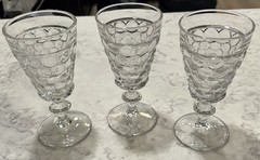 Set of 3 Westmoreland Thousand Eye Glass Cordials Stem Desert Sherry