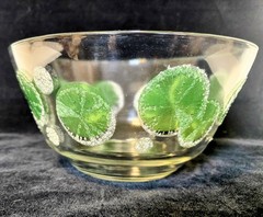 MCM Fred Press Sugared Lime Clear Glass 10″ Bowl RARE!!! Signed *See Details*