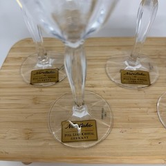 Vintage Noritake Lead Crystal Vendome Wine Glasses Set 4 Germany Silver Rim