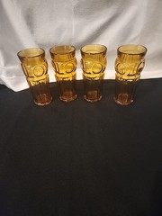 Wheaton Glass Bullseye Tall Tea Tumbler Amber 6¾» tall approximately Vintage