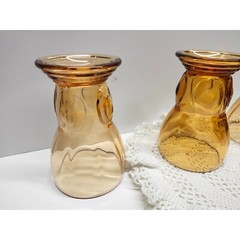 Moondrops New Martinsville Viking Glass Amber Tumblers Vintage Glasses