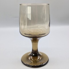 Vintage Libbey Four Stemmed Drinking Wine Glasses Goblets Tawny Brown MCM