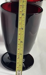 Vintage Ruby Red Glass Tumblers Set (2) 5 Inches
