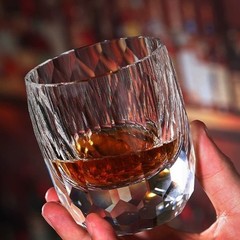 Hand Engraved Sparkle Rock Crystal Whiskey Glasses 240ml/8oz-Luxury mens gift