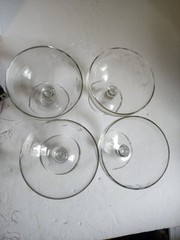 Set Of 4 Princess House Heritage Crystal Footed Dessert/Champagne Glasses Knob