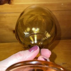 Vintage Amber Glass Footed Water Goblet Beer Beer Glass 6 Inch