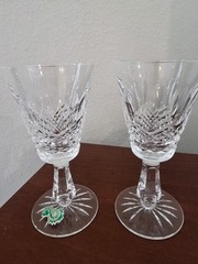 2 WATERFORD Crystal KENMARE Pattern Wine Glasses Discontinued 5.5” H