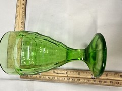 VTG Colonial Block Green Water Goblet