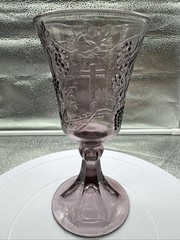 Light Purple Last Supper Cross Chalice Wine Goblet – 7″ Tall