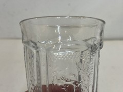 EAPG Pressed Glass Water Goblet of Deer and Pine Tree by MCKEE