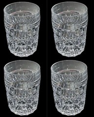 Bohemia Crystal -Crystalex «GLASGOW» Old Fashioned Cross-Cut Offset Lines Set 4