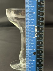 Set of 2 Vintage Hollow Bulbous Stem Champagne Coupe 5-1/4″ Tall